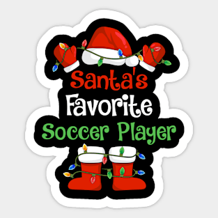 Santa's Favorite Soccer Player Funny Christmas Pajamas Sticker